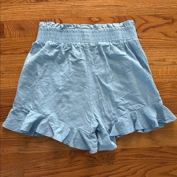 Light Blue Ruffled Skirt Skort Pull On Elastic Waist Women's M - Picture 4 of 5